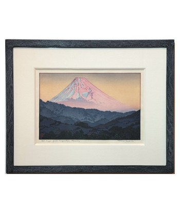 Estampe Japonaise Encadrée de Yoshida Toshi | Le Mont Fuji depuis Nagaoka le Matin rembourrage situé sous