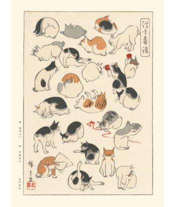 Postures de Chats de Hiroshige | Reproduction Fine Art de votre