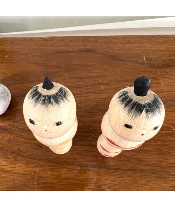 Kokeshi Créative Vintage de Mamoru Izu | Couple petites kokeshi cintrées solde