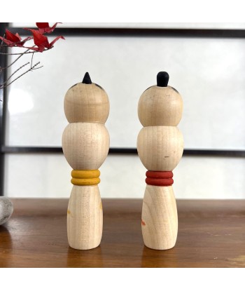 Kokeshi Créative Vintage de Mamoru Izu | Couple petites kokeshi cintrées solde