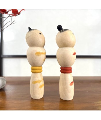 Kokeshi Créative Vintage de Mamoru Izu | Couple petites kokeshi cintrées solde