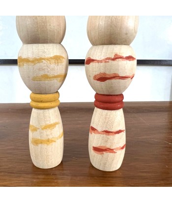 Kokeshi Créative Vintage de Mamoru Izu | Couple petites kokeshi cintrées solde