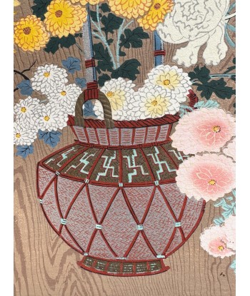 Estampe Japonaise Ecole Kano | Panier de Fleurs est présent 