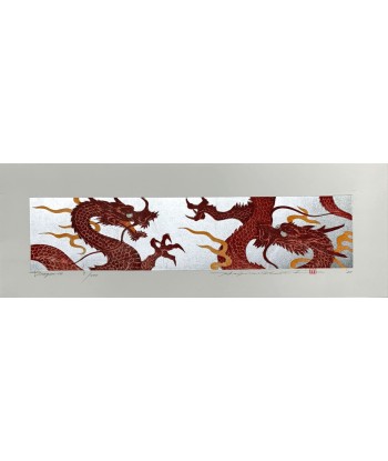 Estampe Japonaise Encadrée de Namiki Hajime | Dragons Rouges Flamboyants outlet