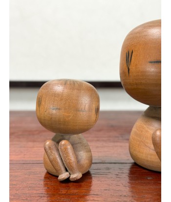 Couple de Poupées Kokeshi Créative Vintage | Kokeshi Assises s'inspire de l'anatomie humaine