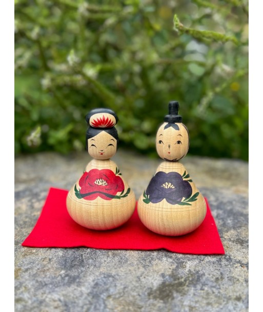 Couple de Kokeshi Créative | Fleurs de Pivoines vous aussi creer 