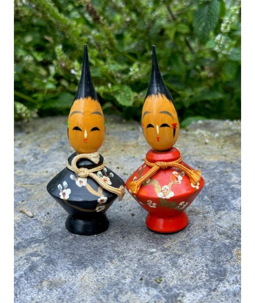 Couple de poupées Kokeshi artisanales l Kokeshi pinceau En savoir plus