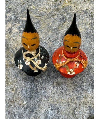 Couple de poupées Kokeshi artisanales l Kokeshi pinceau En savoir plus