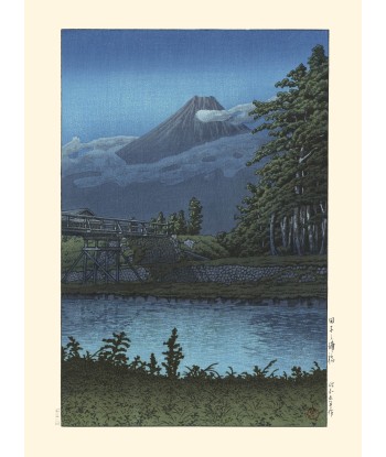 Le Mont Fuji vu du pont de Tago No Ura de Hasui Kawase | Reproduction Fine Art pour bénéficier 