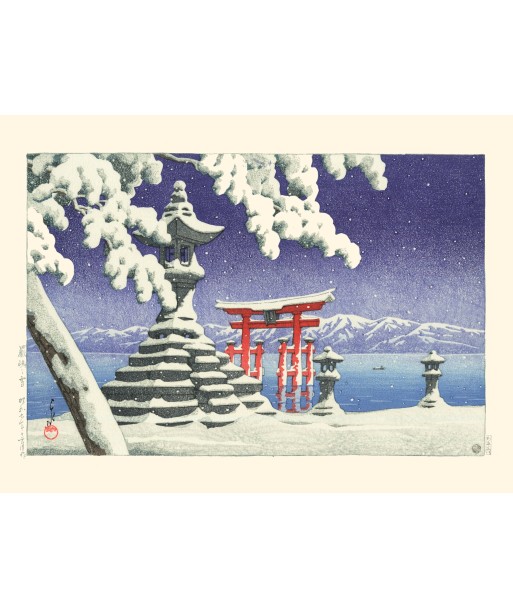 Neige à Miyajima de Hasui Kawase | Reproduction Fine Art acheter en ligne