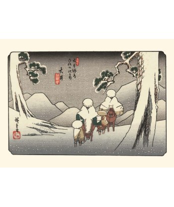 Oi sous la neige de Hiroshige | Reproduction Fine Art brillant des détails fins