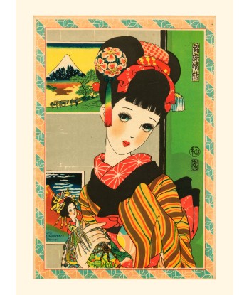 Jeune fille à la poupée de Junichi Nakahara |  Reproduction Fine Art 2023