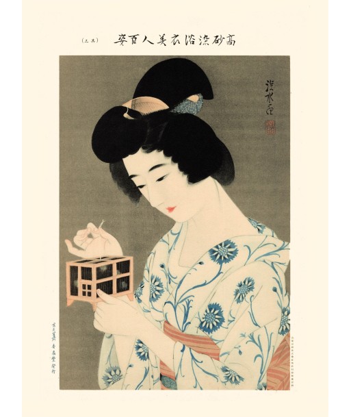 Beauté et cage à luciole, 100 beautés en kimono de Shinsui Ito | Reproduction Fine Art Les êtres humains sont 