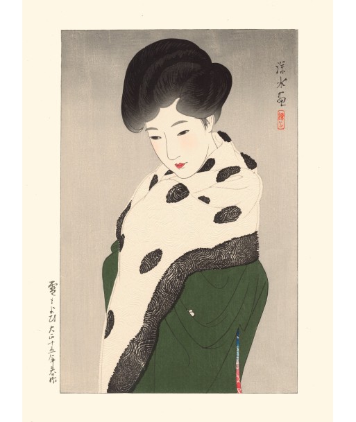 Comme la neige, 100 beautés en kimono de Shinsui Ito | Reproduction Fine Art de la marque