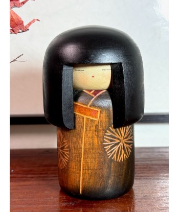 Kokeshi Créative Vintage Gumma de Sansaku Sekiguchi | Chrysanthèmes 14cm en ligne des produits 