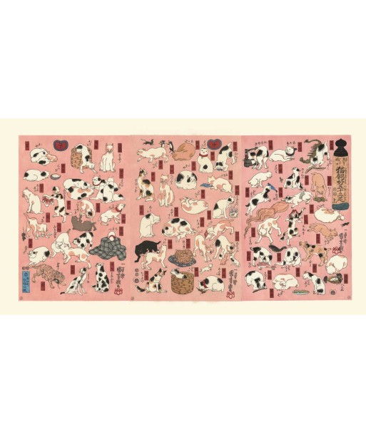 Les 53 Stations du Tokaido-Chats de Kuniyoshi | Reproduction Fine Art vente chaude votre 