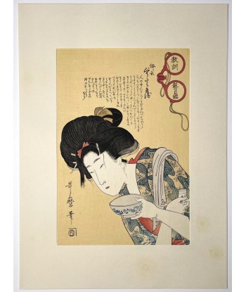 Estampe Japonaise de Utamaro Kitagawa | La courtisane paresseuse pas cher 