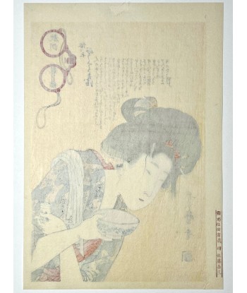 Estampe Japonaise de Utamaro Kitagawa | La courtisane paresseuse pas cher 