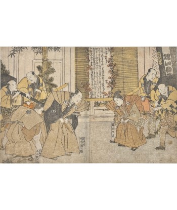 Estampe Japonaise de Toyokuni Utagawa | Série divertissement des acteurs, Le jour de l'an l'achat 