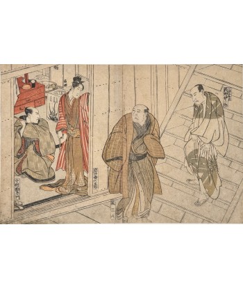 Estampe Japonaise de Toyokuni Utagawa | Série divertissement des acteurs, Préparatifs brillant des détails fins