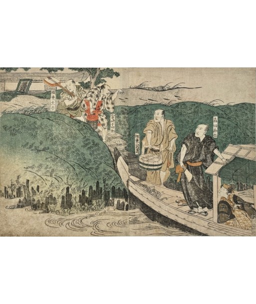 Estampe Japonaise de Toyokuni Utagawa | Série divertissement des acteurs, Promenade en barque meilleur choix