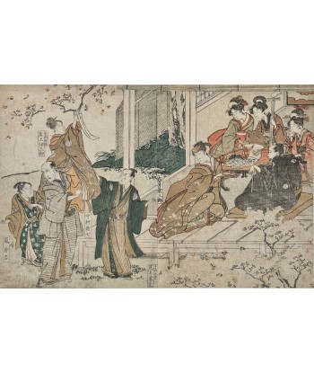 Estampe Japonaise de Toyokuni Utagawa | Série divertissement des acteurs, Banquet au printemps pas cher chine