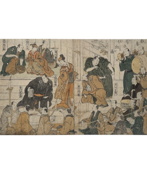 Estampe Japonaise de Toyokuni Utagawa | Série divertissement des acteurs, La répétition Toutes les collections ici