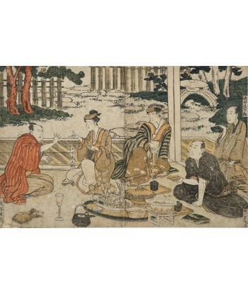 Estampe Japonaise de Toyokuni Utagawa | Série divertissement des acteurs, banquet en terrasse Vous souhaitez 