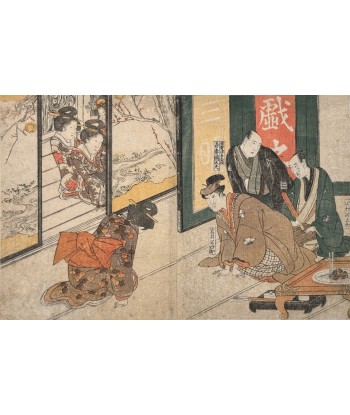 Estampe Japonaise de Toyokuni Utagawa | Série divertissement des acteurs, Visite au palais 2 - 3 jours ouvrés.