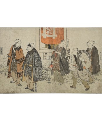 Estampe Japonaise de Toyokuni Utagawa | Série divertissement des acteurs, Visite au temple acheter en ligne