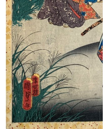 Estampe Japonaise de Kunisada II | Tempête à l'automne destockage