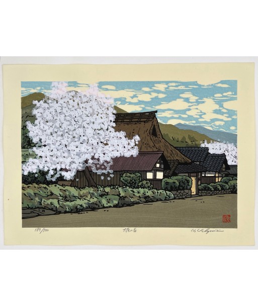 Estampe Japonaise de Nishijima Katsuyuki | Cerisiers en Fleurs à Ohara commande en ligne