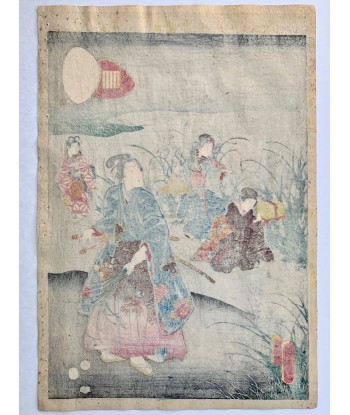 Estampe Japonaise de Kunisada II | Tempête à l'automne destockage