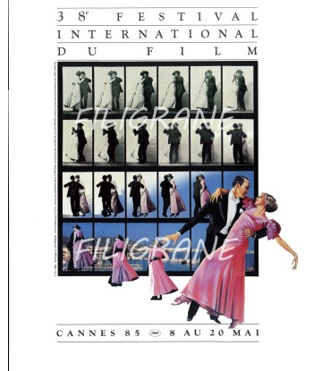 FESTIVAL de CANNES 1985 - BELLE AFFICHE ORIGINALE 60x80cm Etat Neuf plus qu'un jeu 