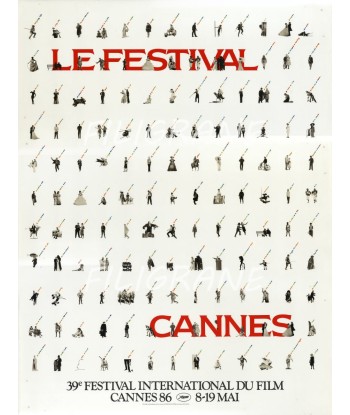 FESTIVAL de CANNES 1986 - BELLE AFFICHE ORIGINALE 60x80cm Etat Neuf rembourrage situé sous