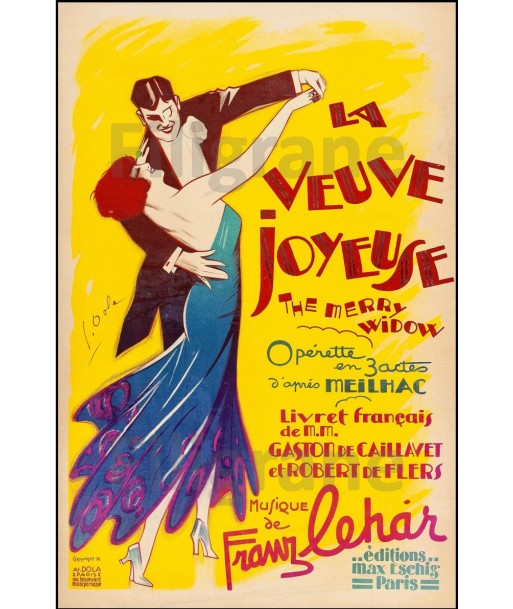 OPéRETTE La VEUVE JOYEUSE Rqbj POSTER/REPRODUCTION  d1 AFFICHE VINTAGE Fin de série