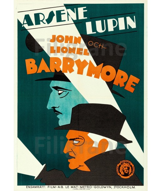 ARSèNE LUPIN FILM Rmrk POSTER/REPRODUCTION  d1 AFFICHE VINTAGE chez Cornerstreet bien 