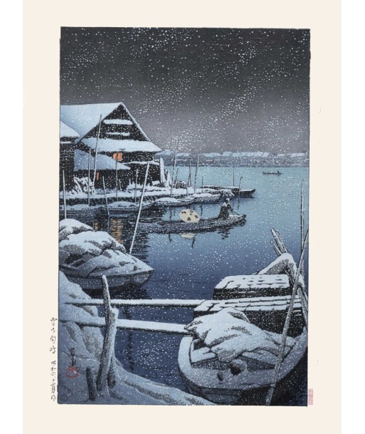 Neige à Mukojima de Hasui Kawase | Reproduction Fine Art Découvrez la collection