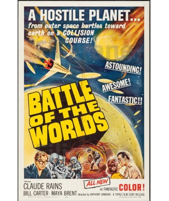 BATTLE of the WORLDS FILM Rtwf POSTER/REPRODUCTION  d1 AFFICHE VINTAGE Livraison rapide