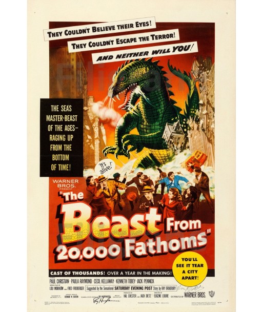 BEAST from 20000 FATHOMS FILM Rtgi POSTER/REPRODUCTION  d1 AFFICHE VINTAGE vente chaude votre 