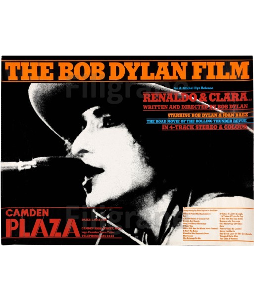 BOB DYLAN FILM Rksd POSTER/REPRODUCTION  d1 AFFICHE VINTAGE l'achat 