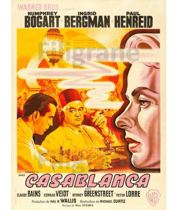 CASABLANCA  FILM Rszn POSTER/REPRODUCTION  d1 AFFICHE VINTAGE la livraison gratuite