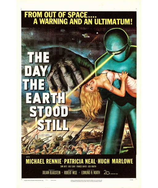 DAY the EARTH STOOD STILL FILM Rkzg POSTER/REPRODUCTION  d1 AFFICHE VINTAGE livraison et retour toujours gratuits