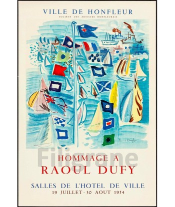 EXPOSITION HONFLEUR 1954 Rlvb POSTER/REPRODUCTION  d1 AFFICHE VINTAGE de technologie