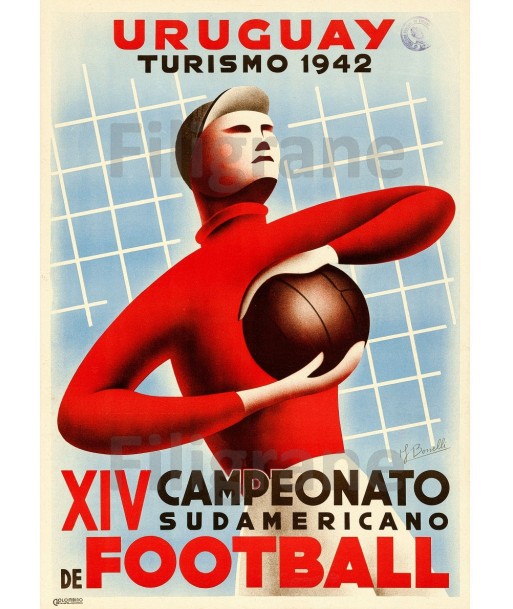 FOOTBALL URUGUAY 1942 Rfnp POSTER/REPRODUCTION  d1 AFFICHE VINTAGE Comparez et commandez 