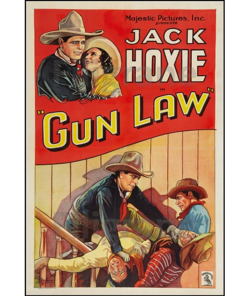 GUN LAW Jack HOXY FILM Rblt POSTER/REPRODUCTION  d1 AFFICHE VINTAGE hantent personnes