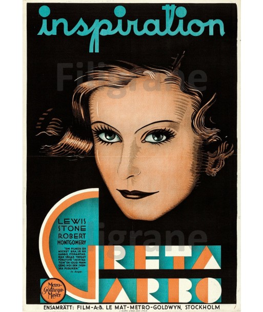 INSPIRATION  GARBO  FILM Rdmu POSTER/REPRODUCTION  d1 AFFICHE VINTAGE Economisez 