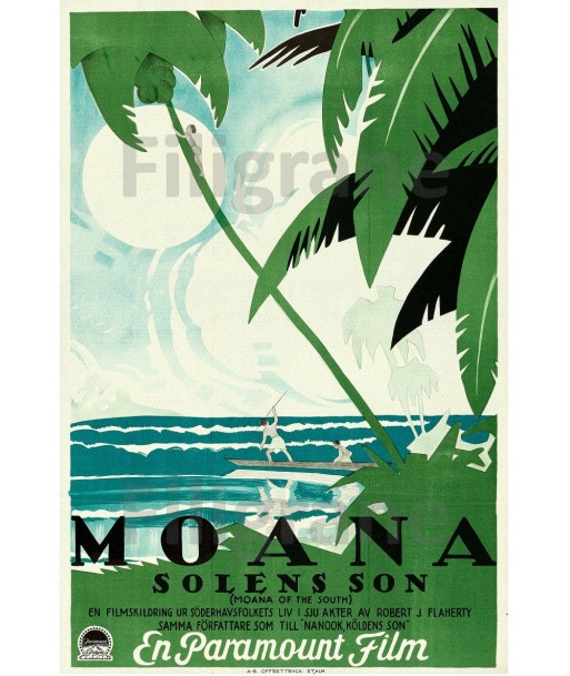 MOANA of thE SOUTH FILM Rojh POSTER/REPRODUCTION  d1 AFFICHE VINTAGE prix