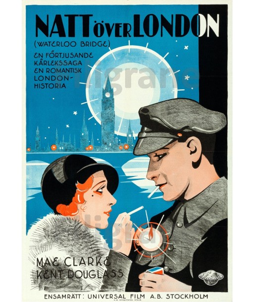 NATTöverLONDON  FILM  Rnju POSTER/REPRODUCTION  d1 AFFICHE VINTAGE Comparez plus de prix