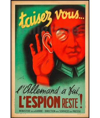 FILM TAISEZ VOUS L ESPION RESTE Rrli POSTER/REPRODUCTION  d1 AFFICHE VINTAGE hantent personnes